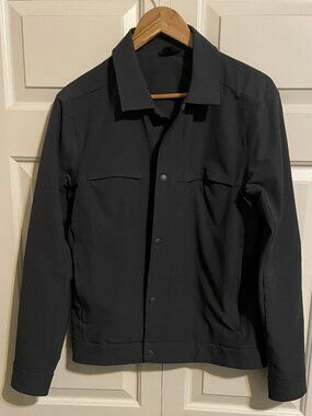 Lululemon City Excursion Jacket Snap Collared Graphite Grey Medium EUC
